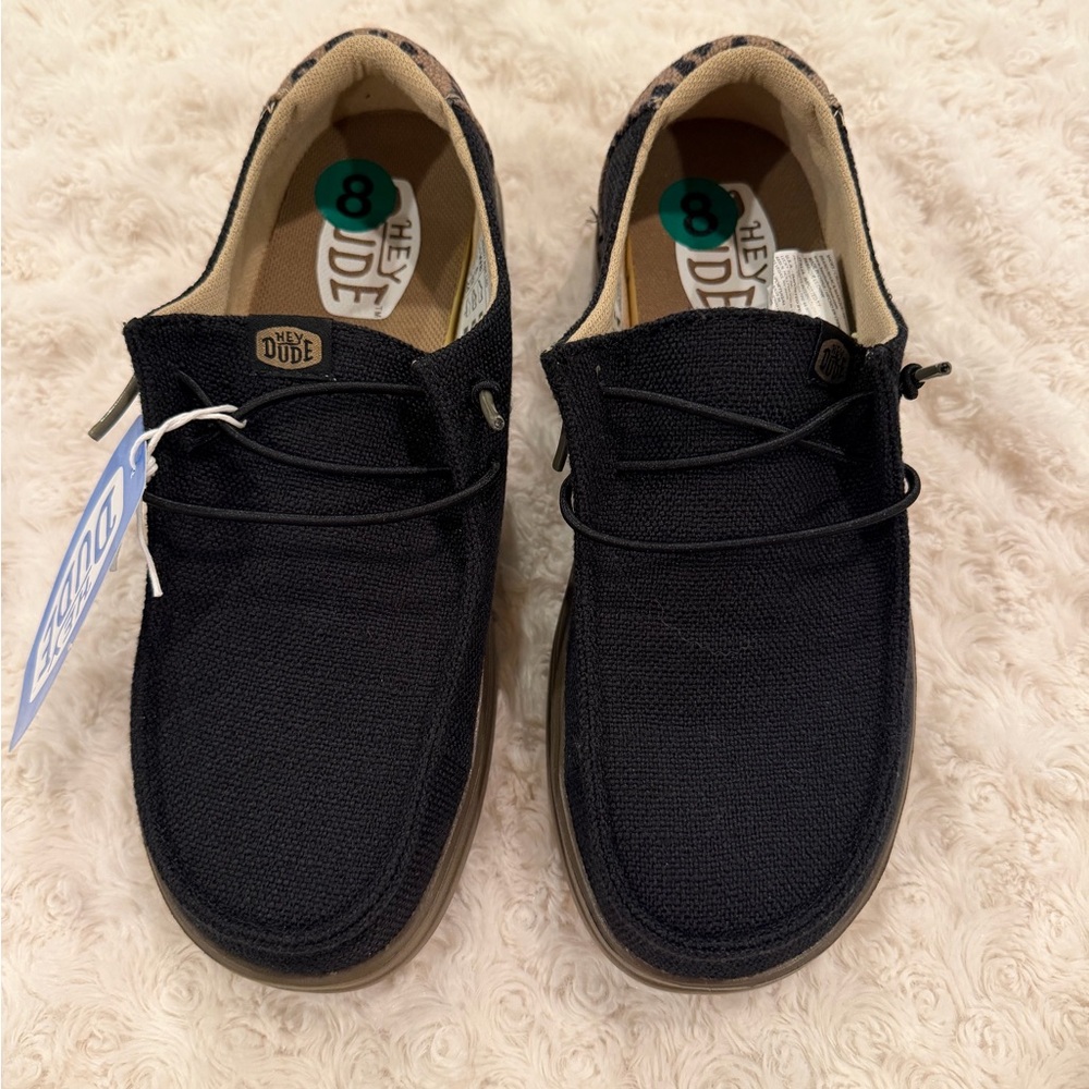 Hey Dude Black and Tan Women's Shoes - Picture 2 of 2